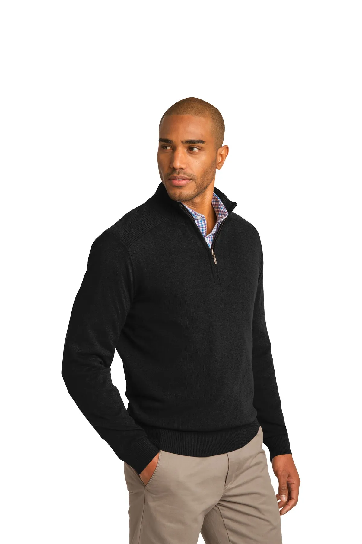 1/2-Zip Sweater / Charcoal Heather / Saints Field Hockey