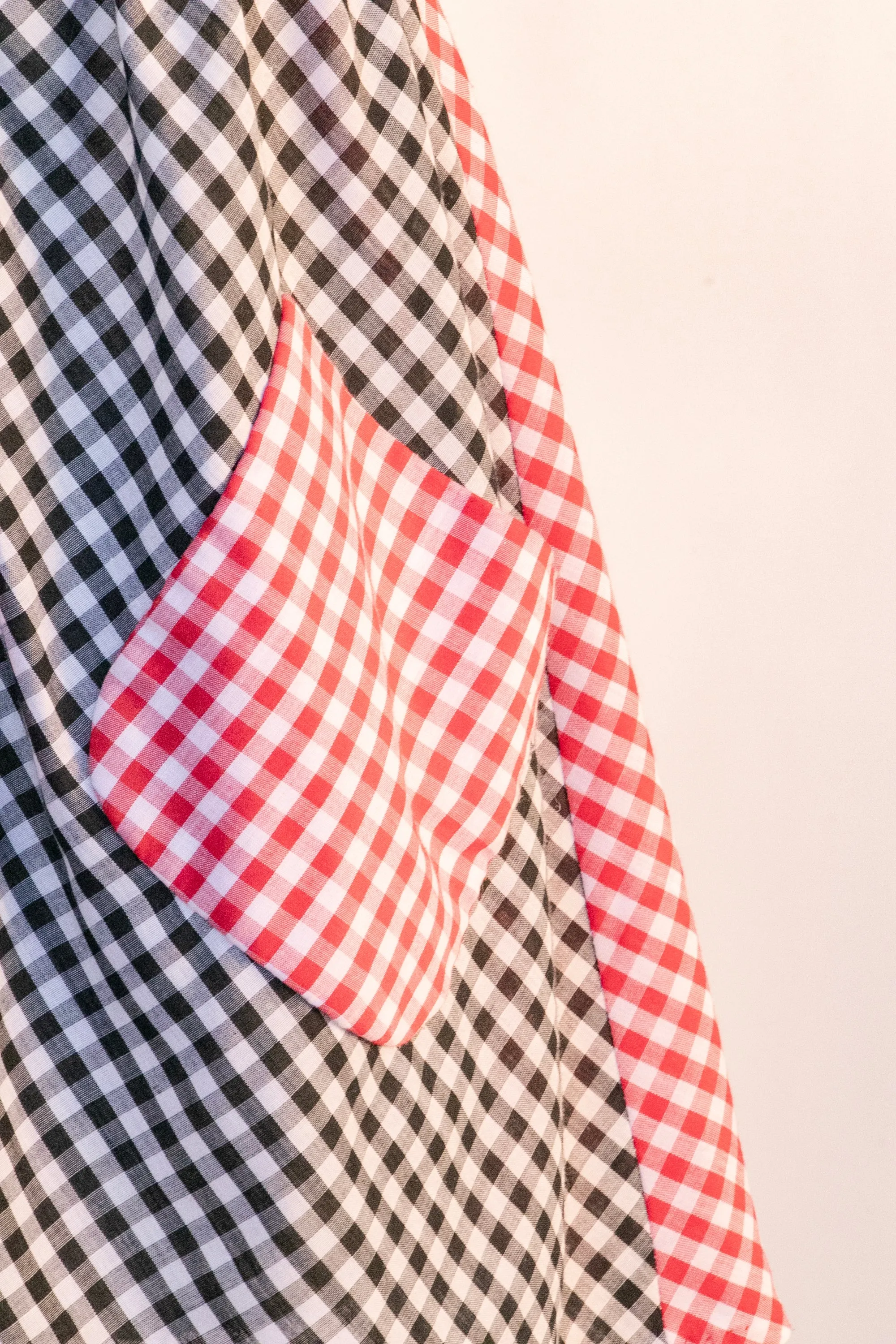 1960s Mini Dress Gingham Two Tone Color Block S P