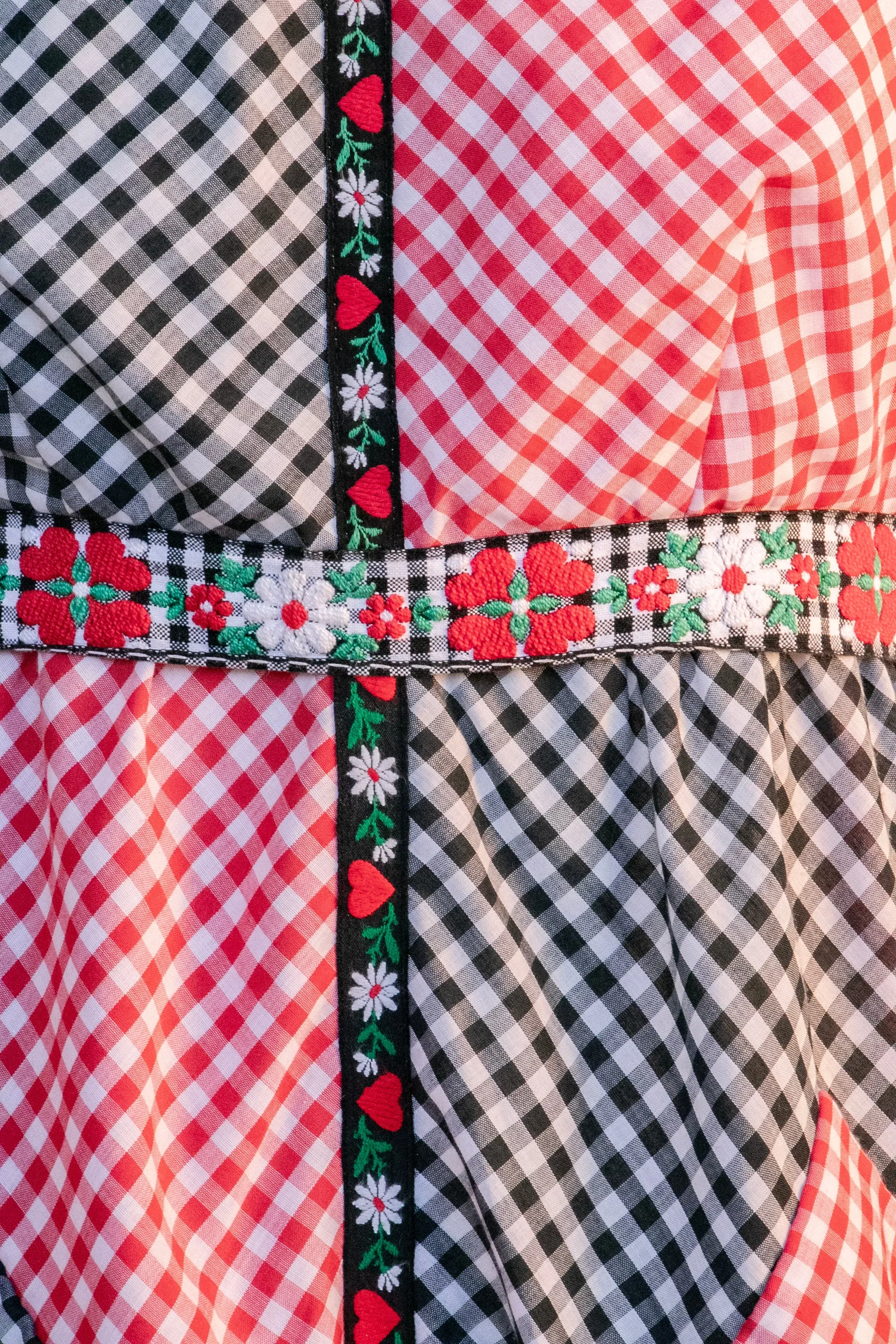 1960s Mini Dress Gingham Two Tone Color Block S P