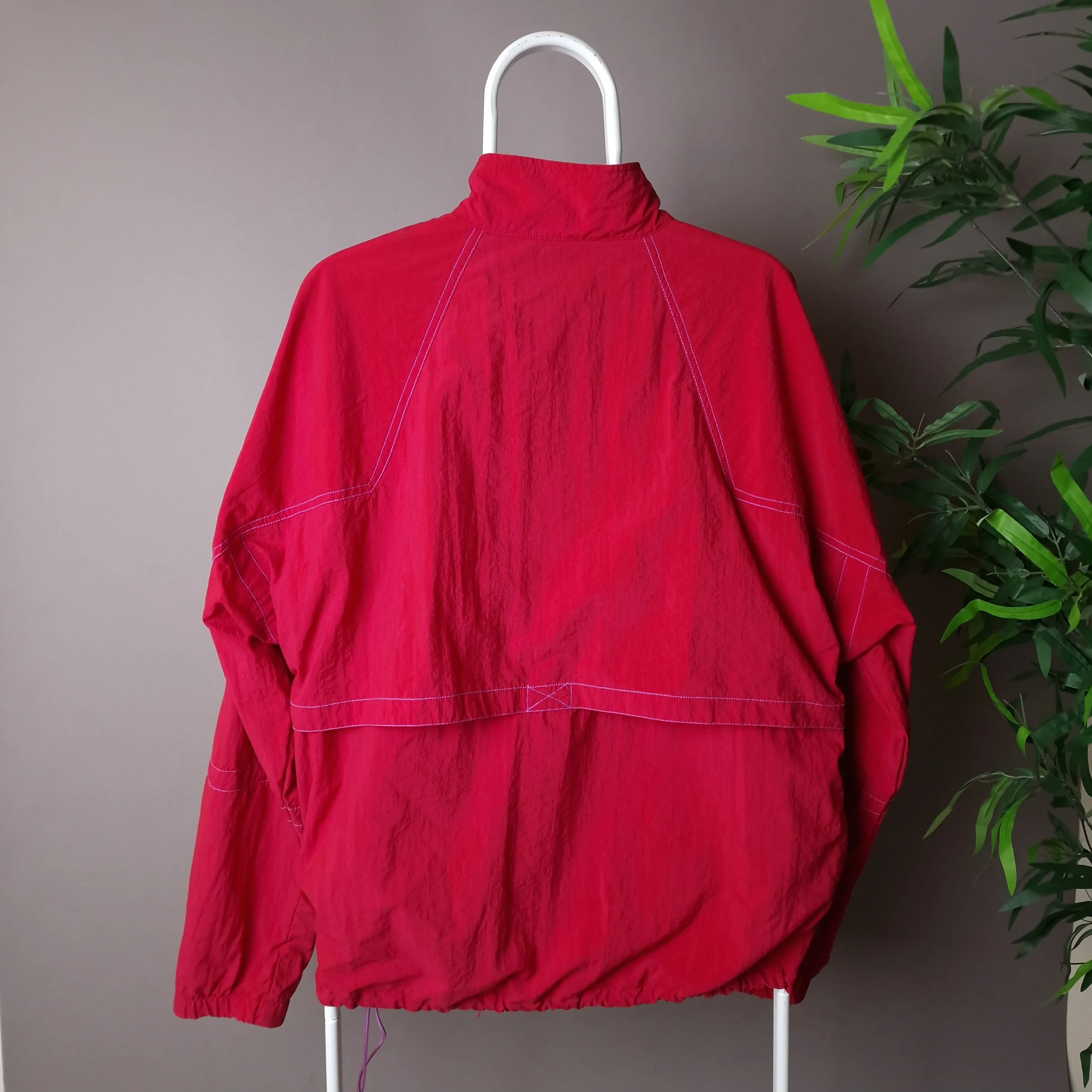 90s Nike 1/4 zip windbreaker in red and pink - large