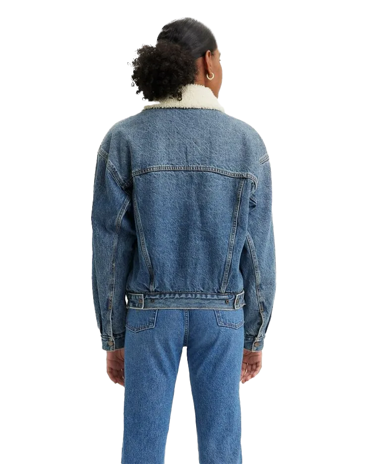 90s Trucker Jacket in Medium Indigo Worn In