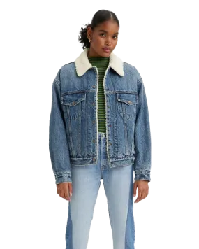 90s Trucker Jacket in Medium Indigo Worn In