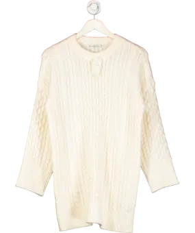 Abercrombie & Fitch Cream Madeline Crew Neck Cable Knit Sweater Mini Dress UK S