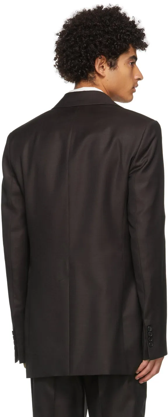 Acne Studios Burgundy Wool Slim Suit Blazer