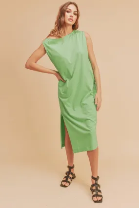 Aemi   Co Side Slit Round Neck Sleeveless Midi Dress