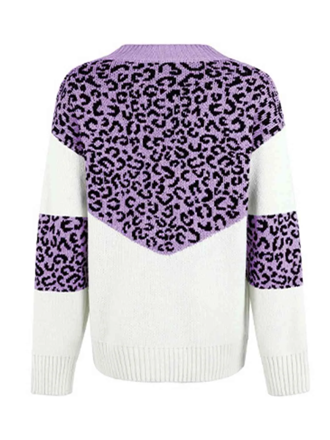 Aggressive Warmth V-Neck Leopard Print Sweater