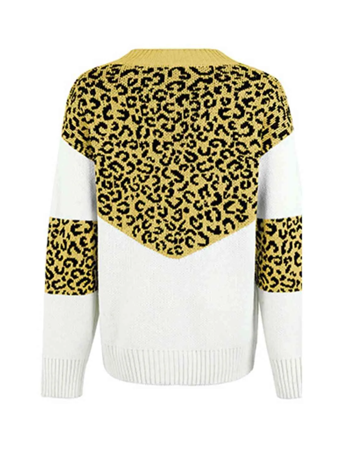 Aggressive Warmth V-Neck Leopard Print Sweater