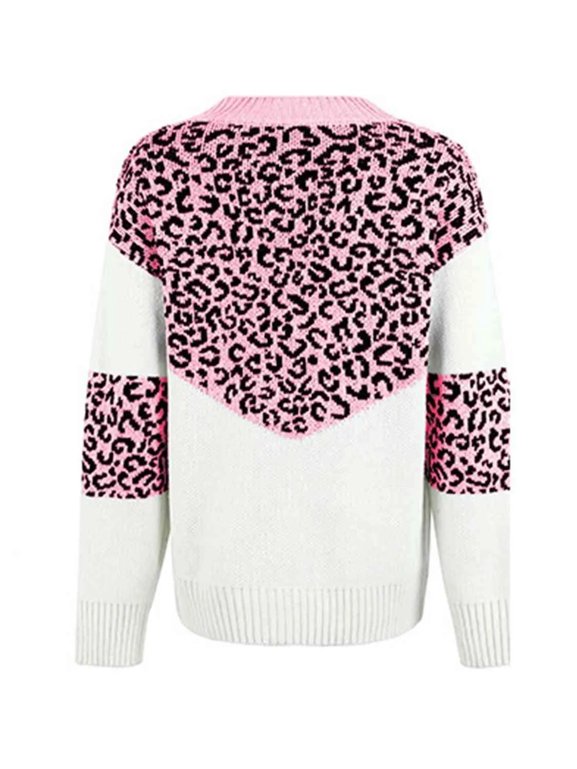 Aggressive Warmth V-Neck Leopard Print Sweater