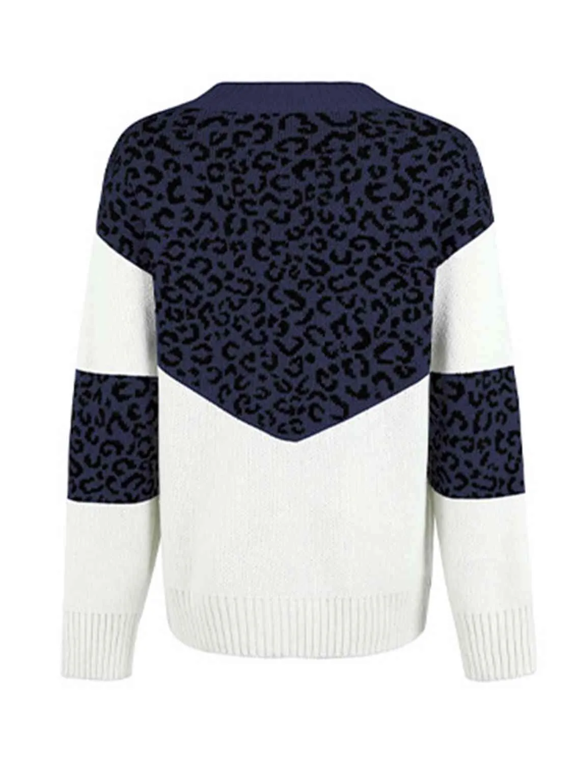 Aggressive Warmth V-Neck Leopard Print Sweater