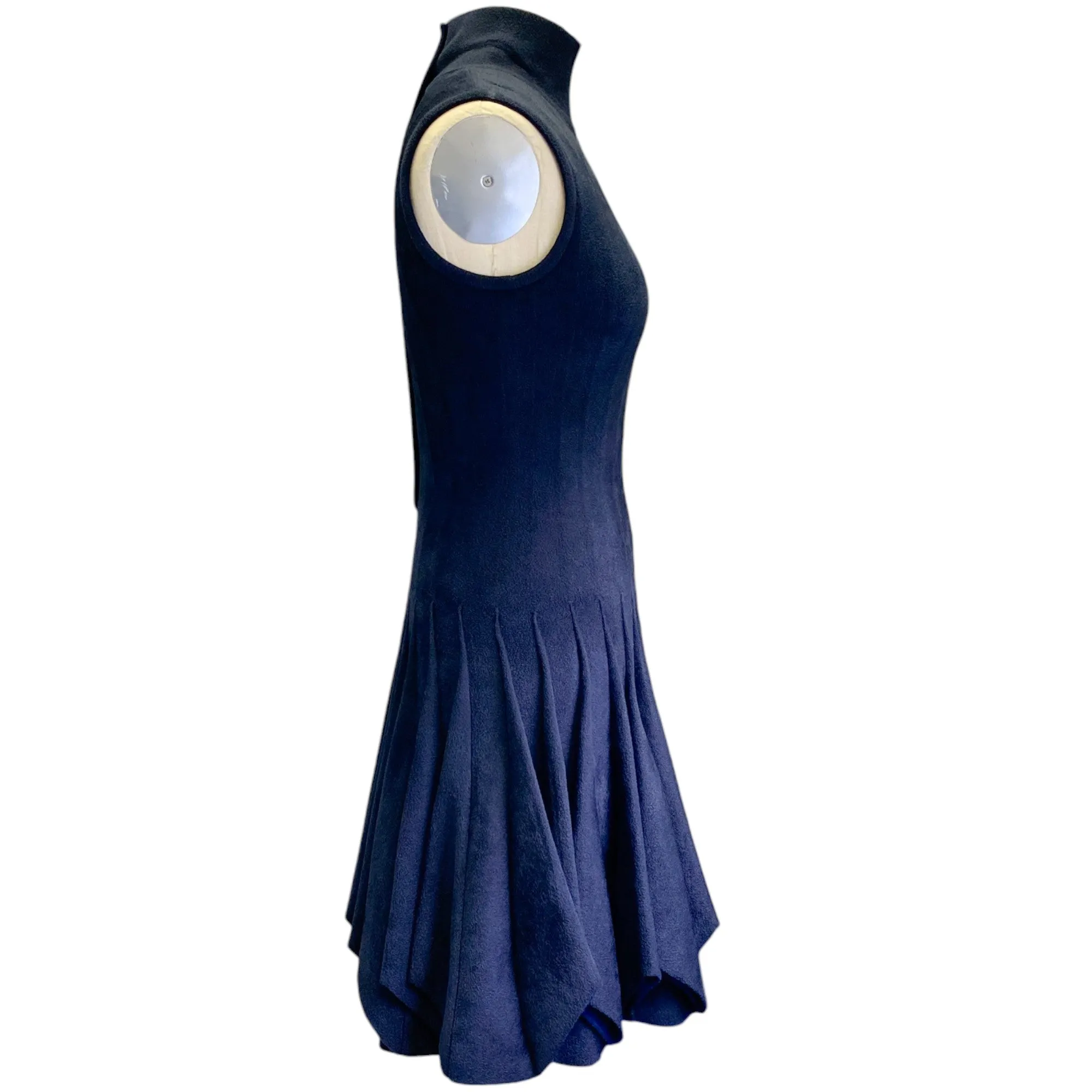 Alaia Navy Blue Chenille Sleeveless Dress
