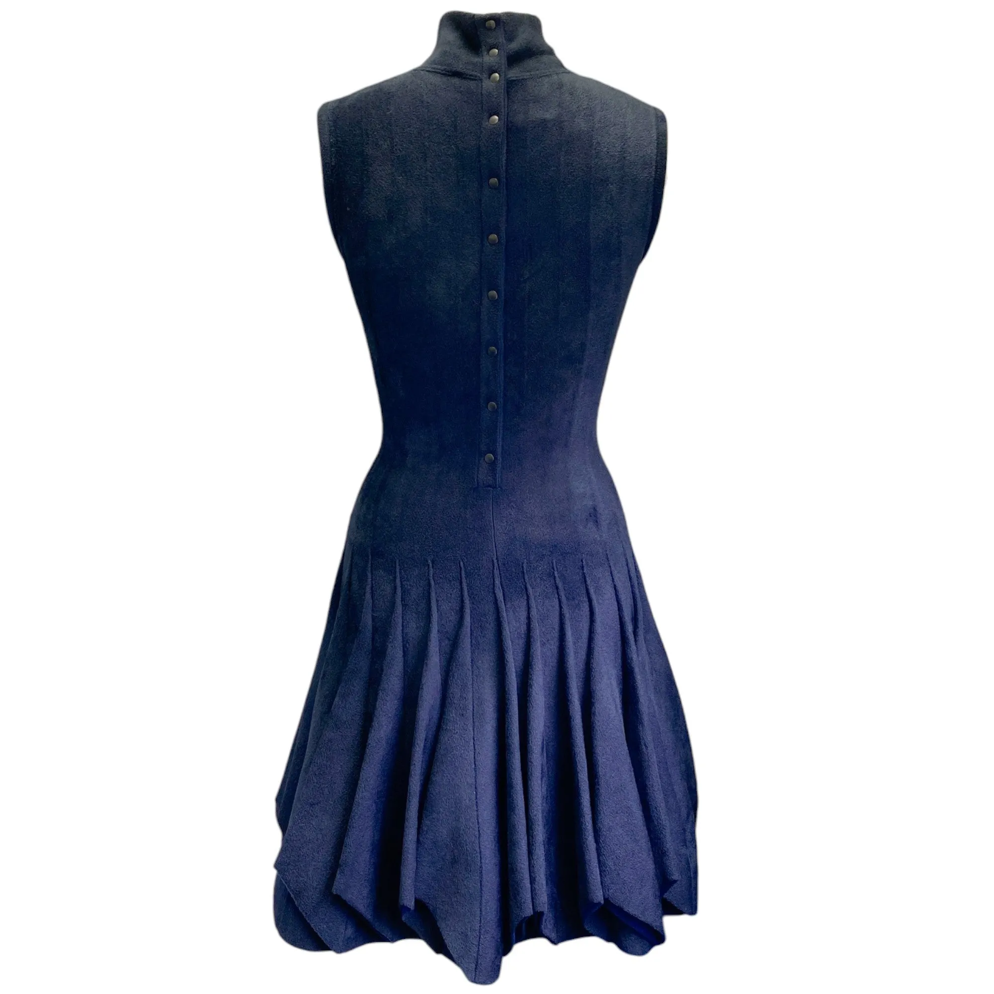 Alaia Navy Blue Chenille Sleeveless Dress