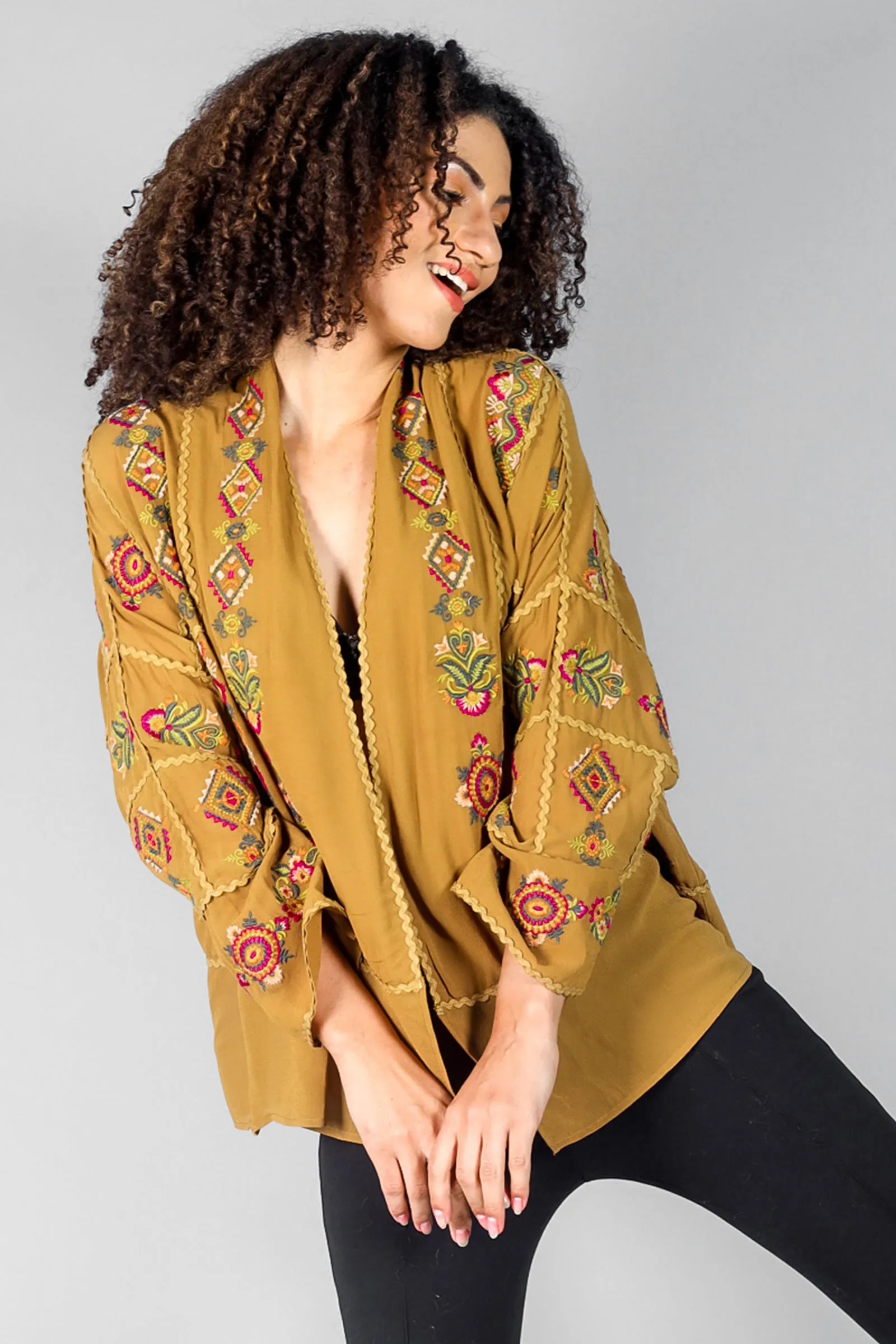 Alivia Embroidered Kimono/Shrug