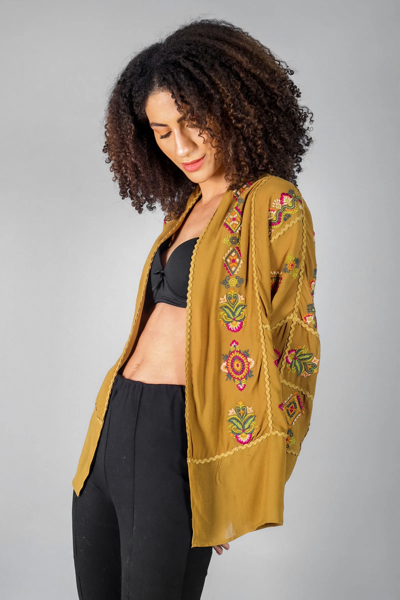 Alivia Embroidered Kimono/Shrug