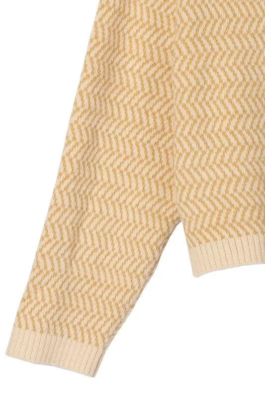 Aria Herringbone Crew Neck - Sweater