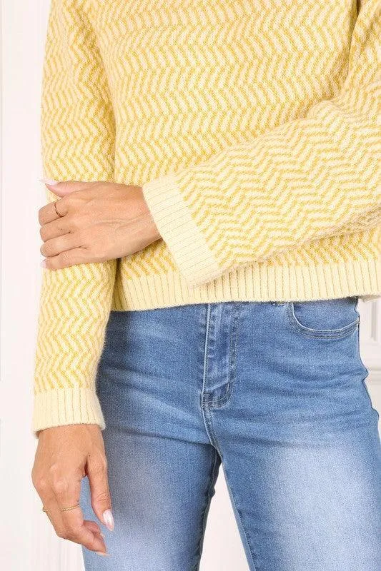 Aria Herringbone Crew Neck - Sweater