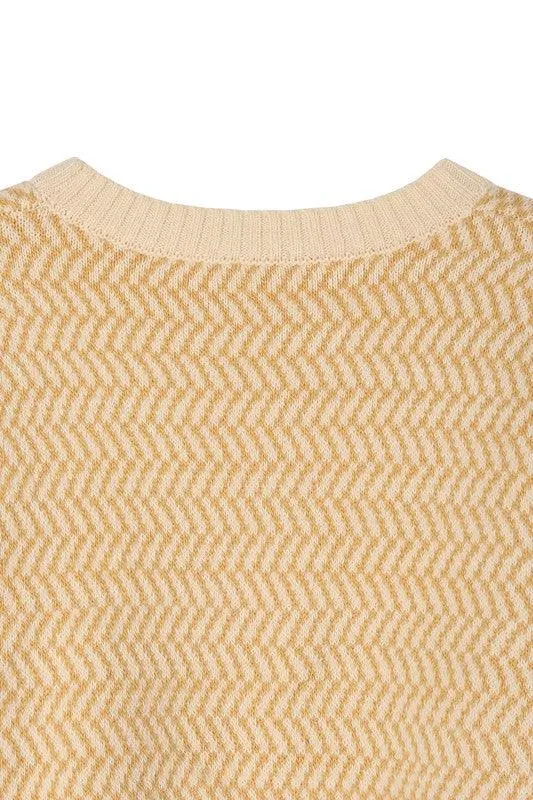 Aria Herringbone Crew Neck - Sweater