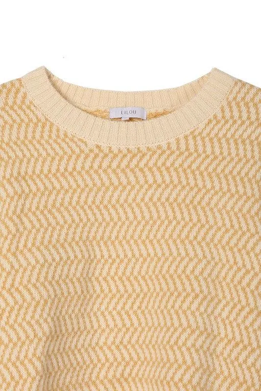 Aria Herringbone Crew Neck - Sweater