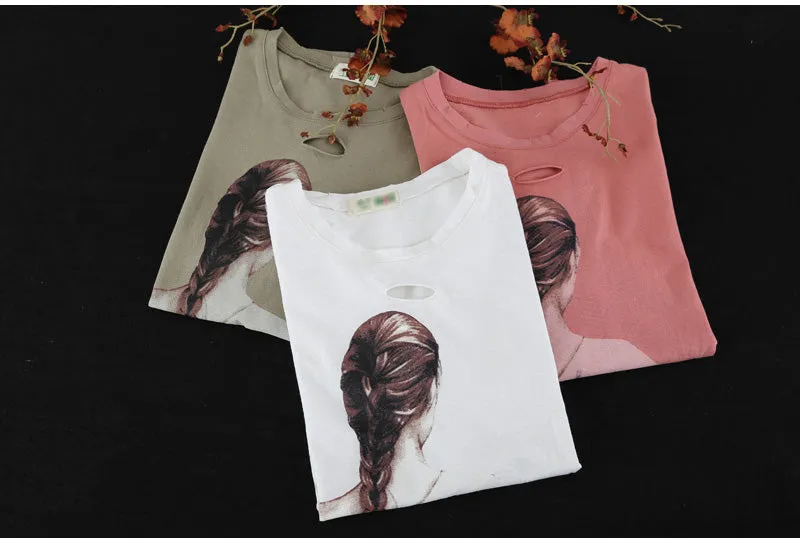 AUTUMN OVERSIZED T SHIRT WITH GRAPHIC FRONT PRINT