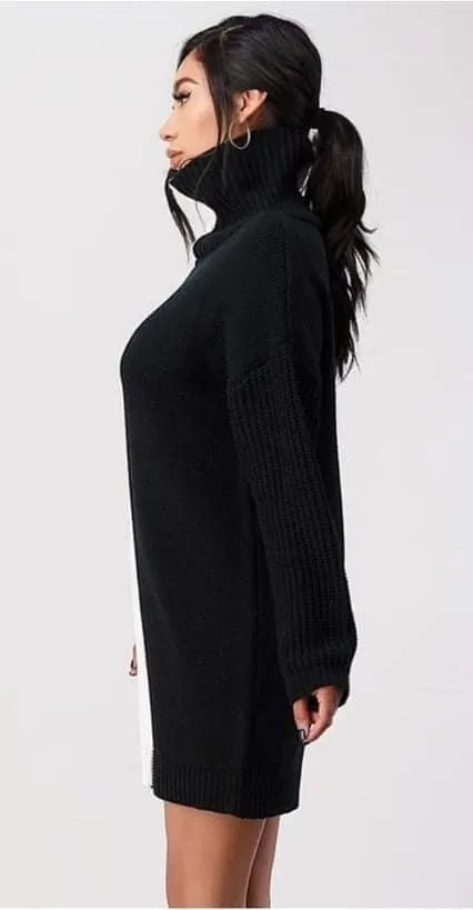 Black & White Sweater Dress