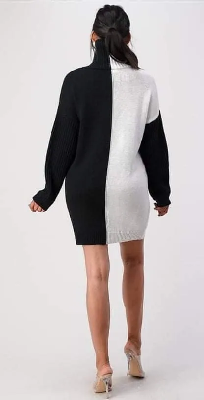 Black & White Sweater Dress