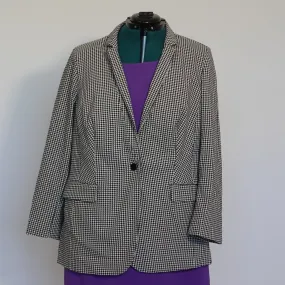 Black and White Houndstooth Blazer