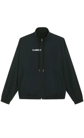 Black High-Neck Track Jacket