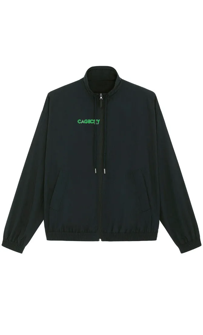 Black High-Neck Track Jacket