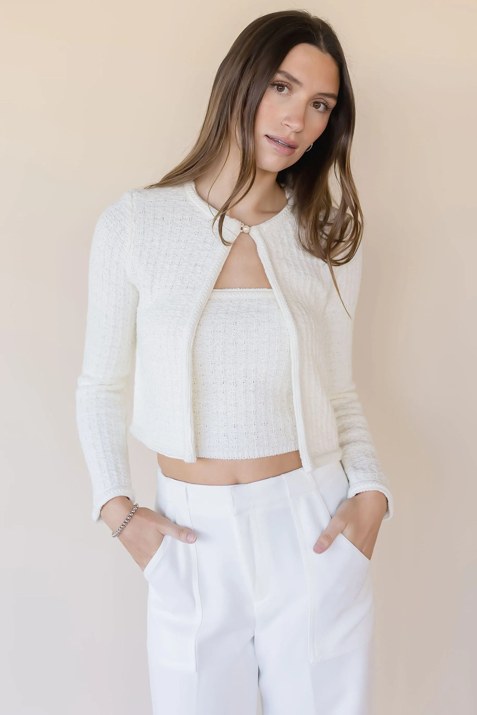 Blaise Pearl Button Cardigan