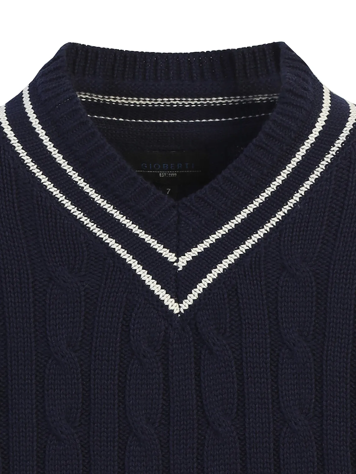 Boy's V-Neck Cable Knit Sweater