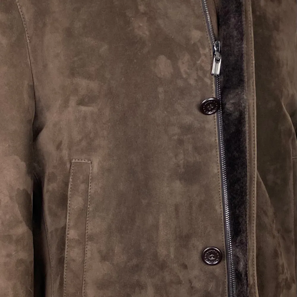 Brown Shearling Coat made of Suede Leather (EU 50)