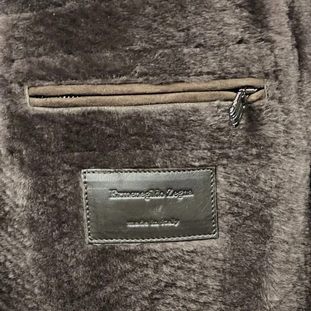 Brown Shearling Coat made of Suede Leather (EU 50)