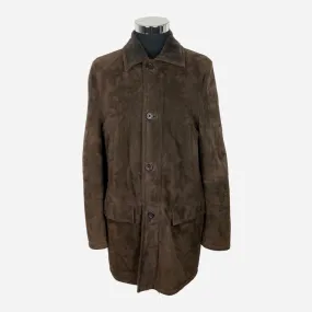 Brown Shearling Coat made of Suede Leather (EU 50)