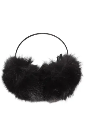 BRYAN BOY FOR ADRIENNE LANDAU BLACK FUR EAR MUFFS