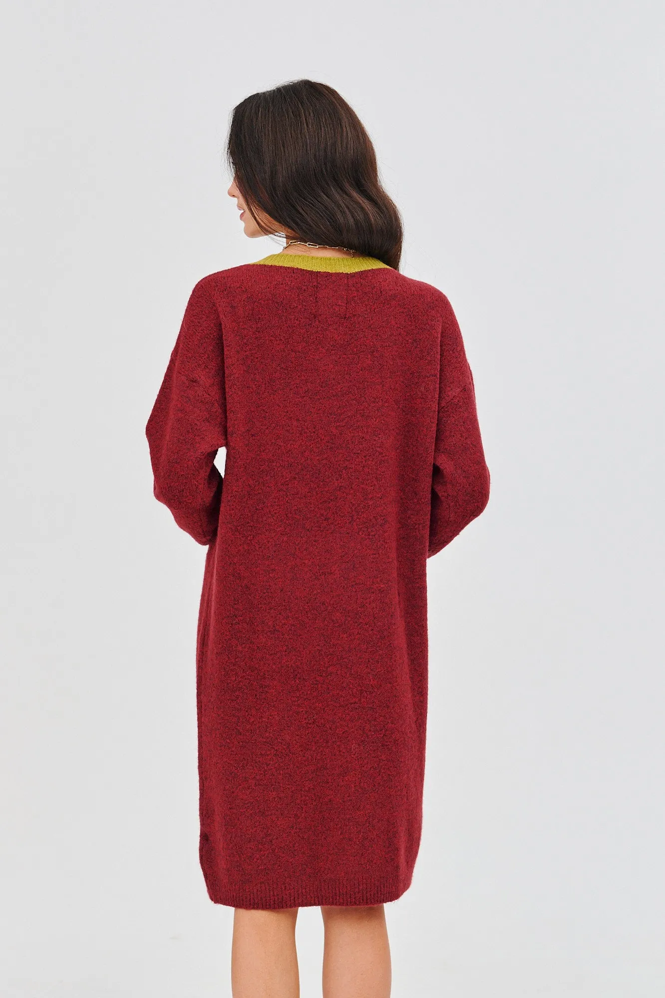 Burgundy Beat Sweater Dress