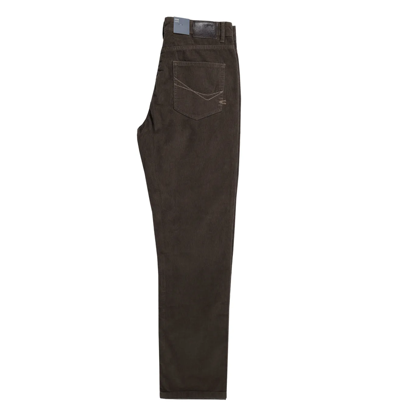 camel active Men Chino Trousers in 208 Loose Fit with 5 Pockets in Olive Corduroy 9-208SS25CDB527