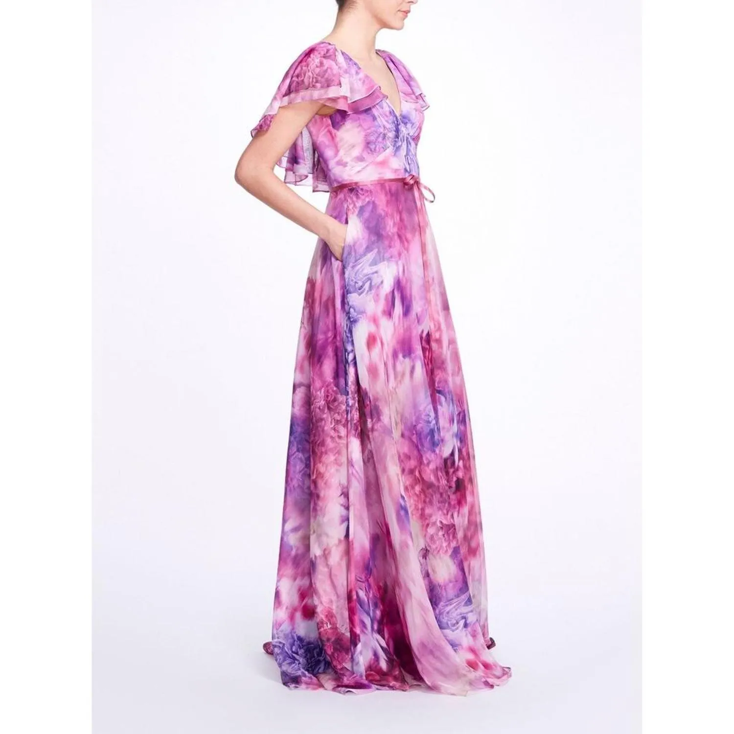 Cap Sleeve V-Neck Dress