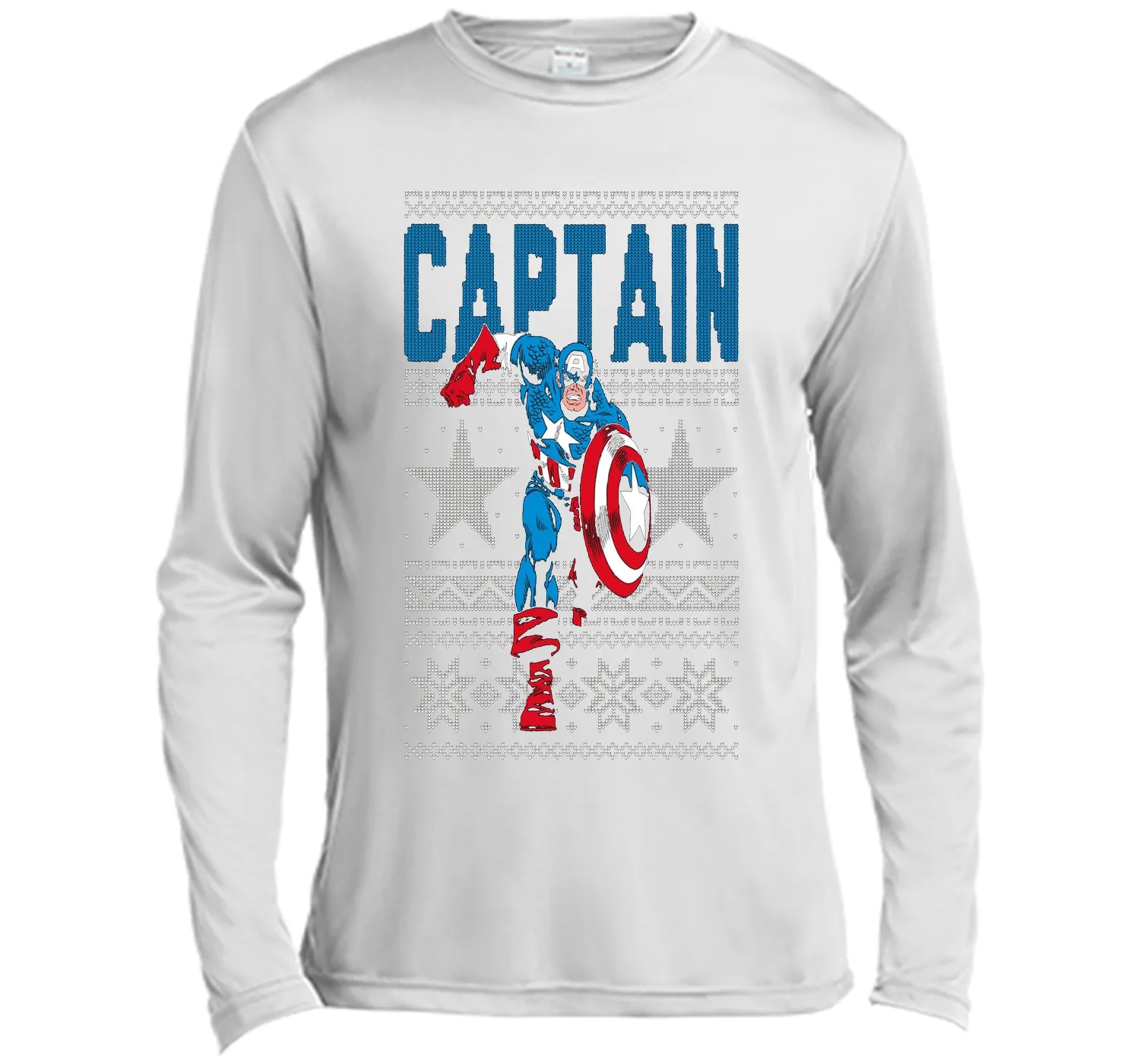 Captain America Star Ugly Christmas Sweater Graphic T-Shirt