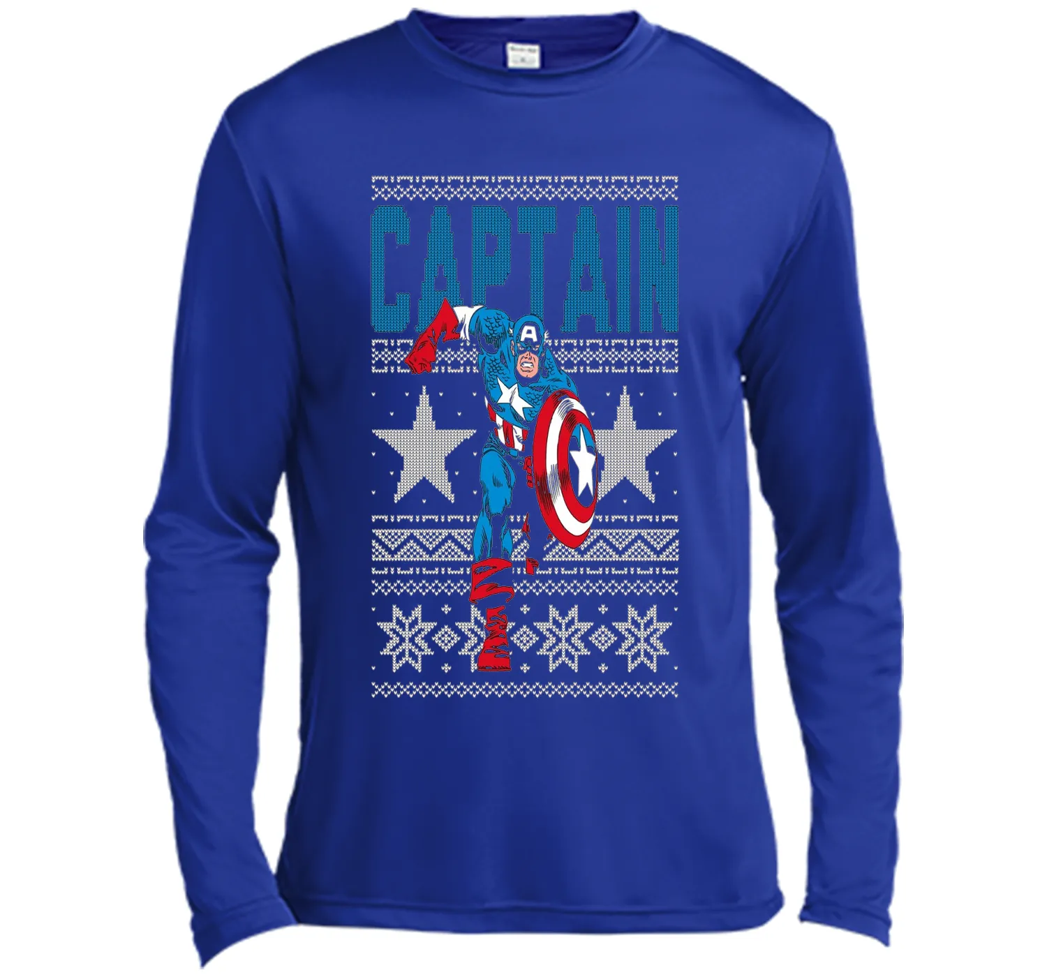 Captain America Star Ugly Christmas Sweater Graphic T-Shirt