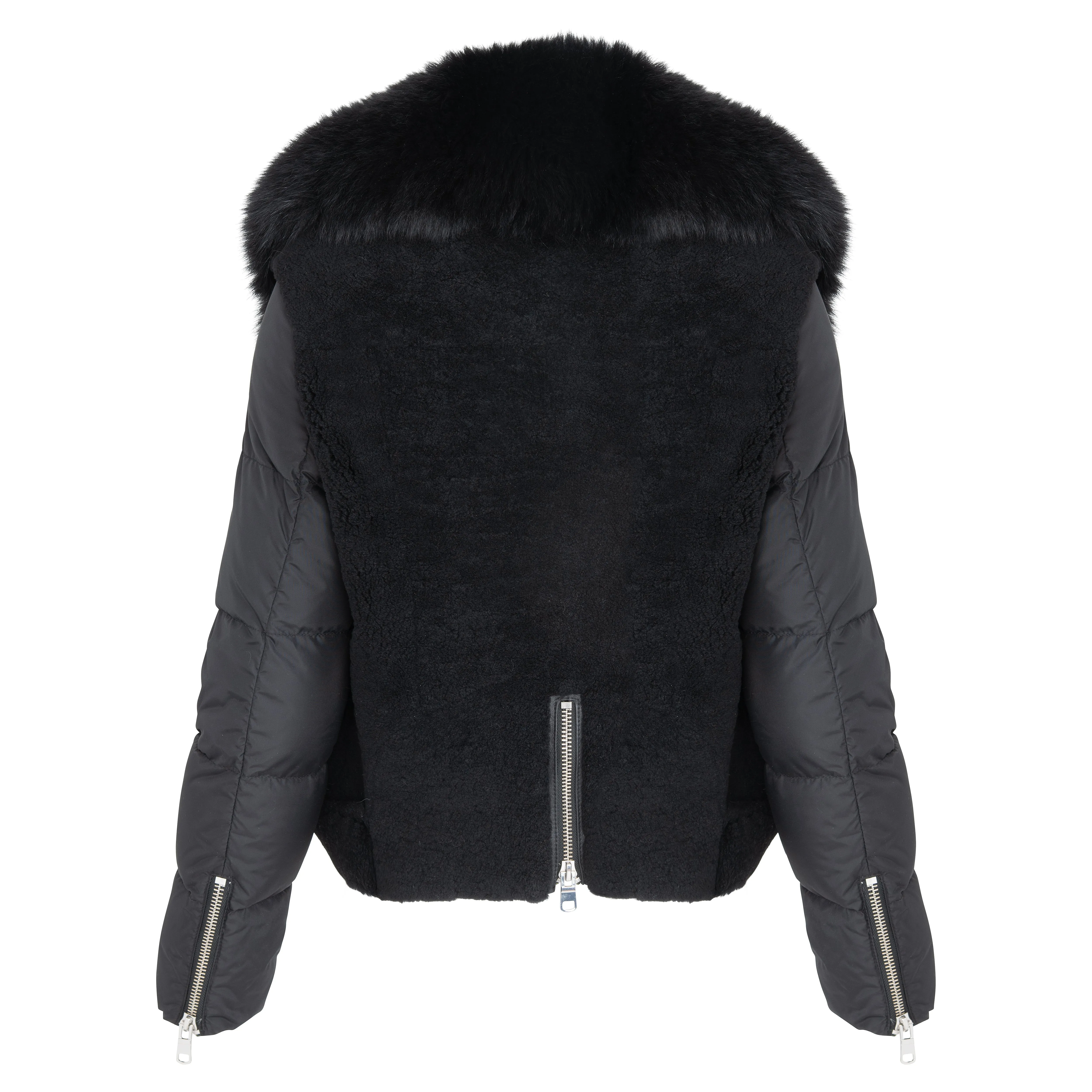 CARRA Shearling & Down moto jacket