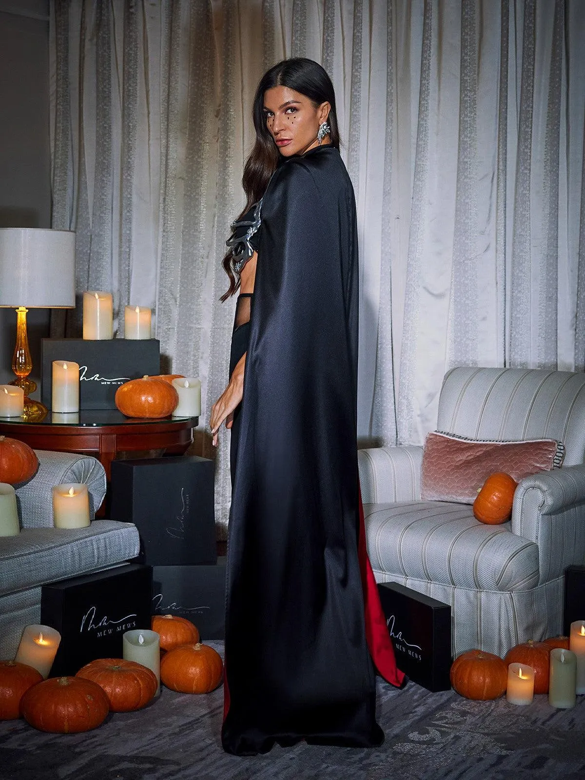 Chic Esther Cape Skirt Three-Piece Ensemble