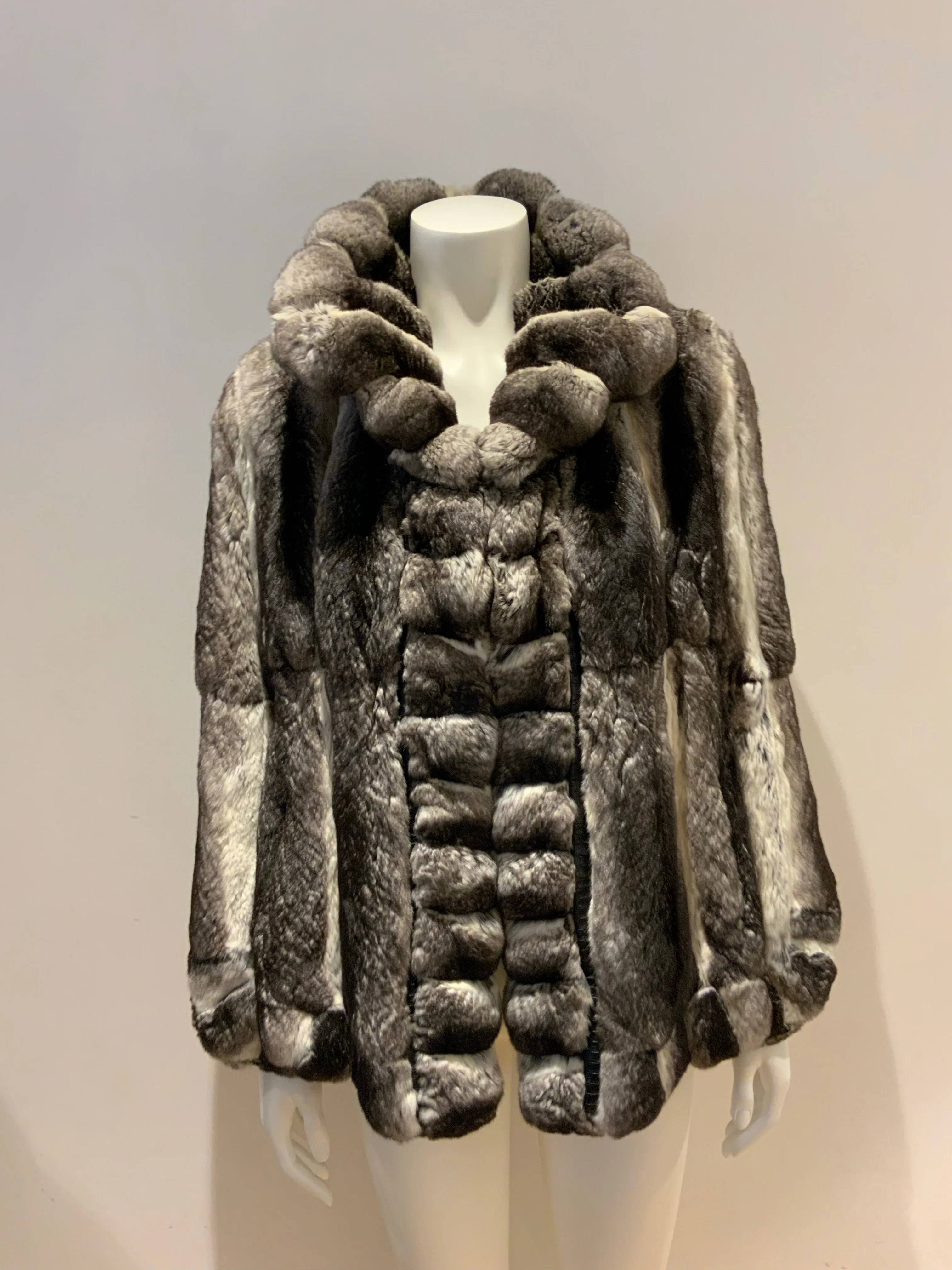 Chinchilla jacket BY Nello Santi Grey FUR Jacket Coat Size I 44 UK 12 US 8 ladies