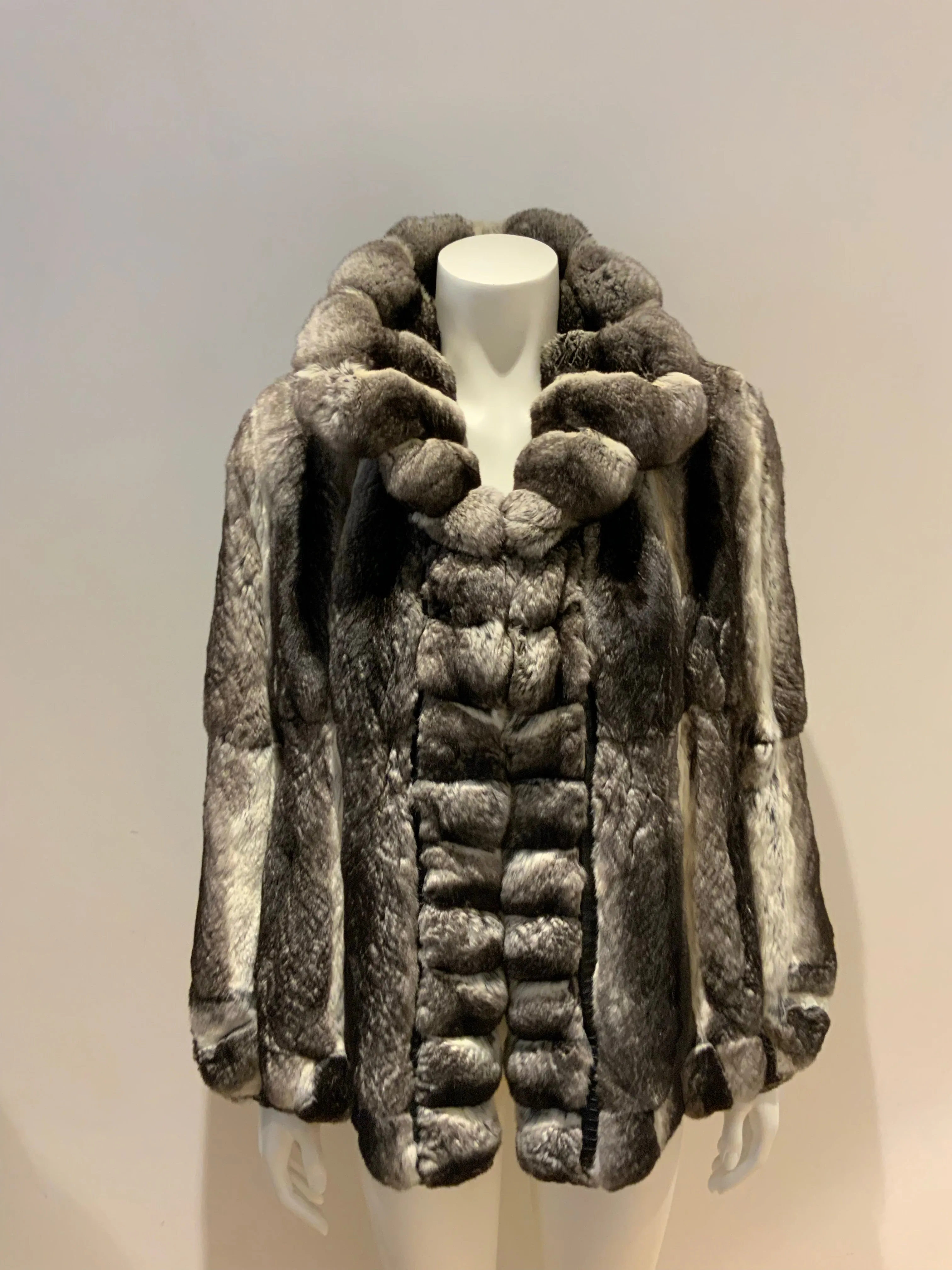 Chinchilla jacket BY Nello Santi Grey FUR Jacket Coat Size I 44 UK 12 US 8 ladies