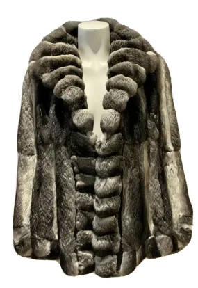 Chinchilla jacket BY Nello Santi Grey FUR Jacket Coat Size I 44 UK 12 US 8 ladies