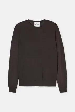 Closed Ebony Dark Brown Wool Crewneck Sweater