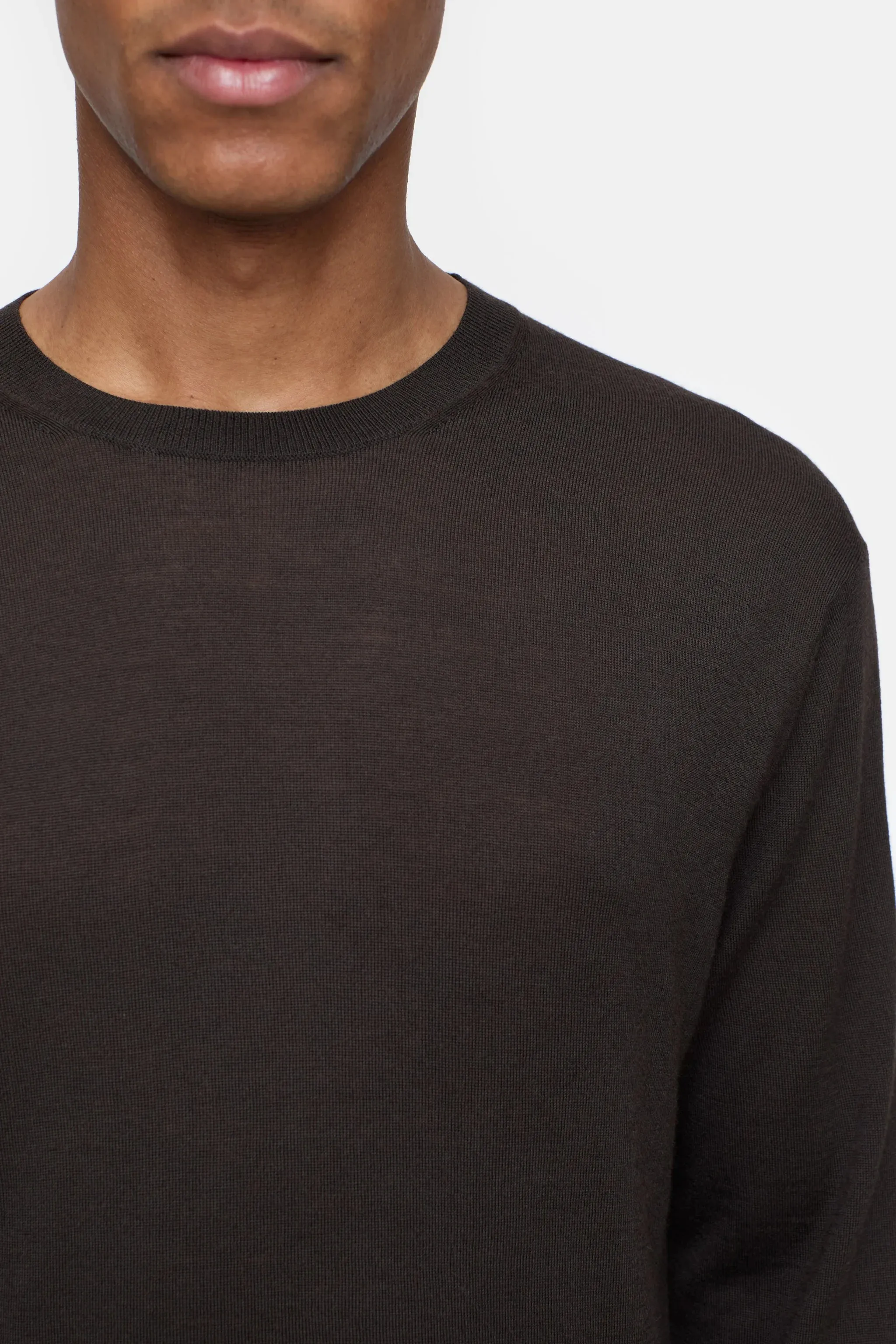Closed Ebony Dark Brown Wool Crewneck Sweater