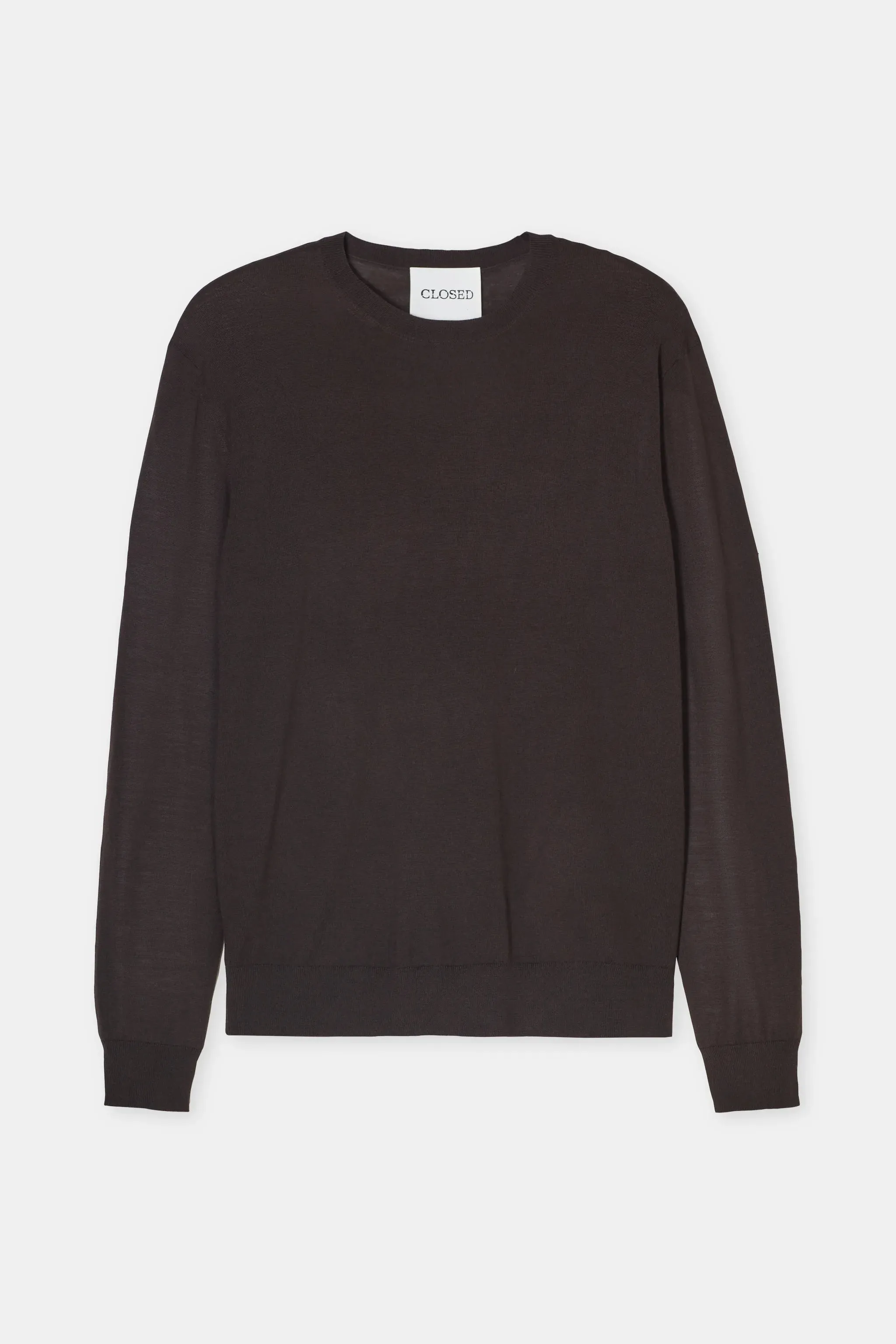 Closed Ebony Dark Brown Wool Crewneck Sweater