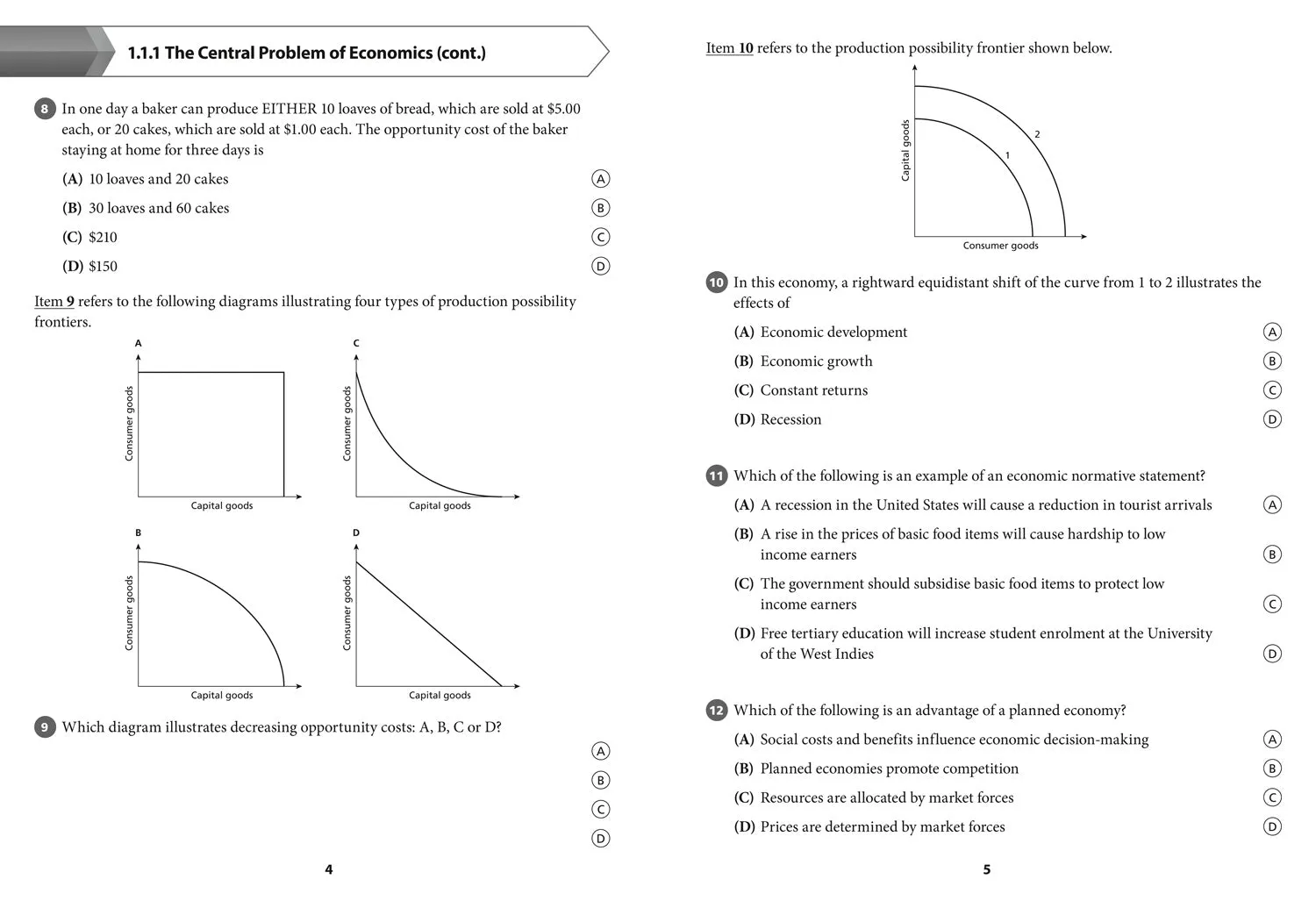 Collins CAPE Economics - CAPE Economics Multiple Choice Practice: (First edition)