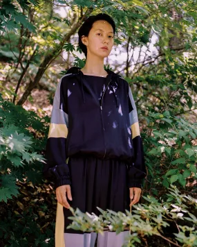 Color blocked hooded track jumper