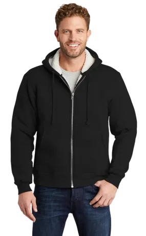 Cornerstone Men's Heavy Sherpa Lined Custom Hooded Fleece Jacket