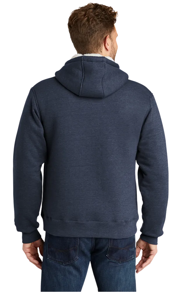 Cornerstone Men's Heavy Sherpa Lined Custom Hooded Fleece Jacket